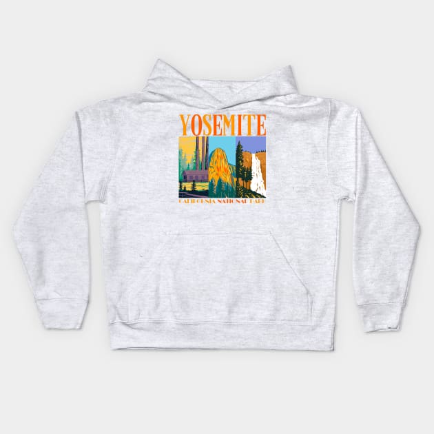 Yosemite National Park California Kids Hoodie by soulfulprintss8